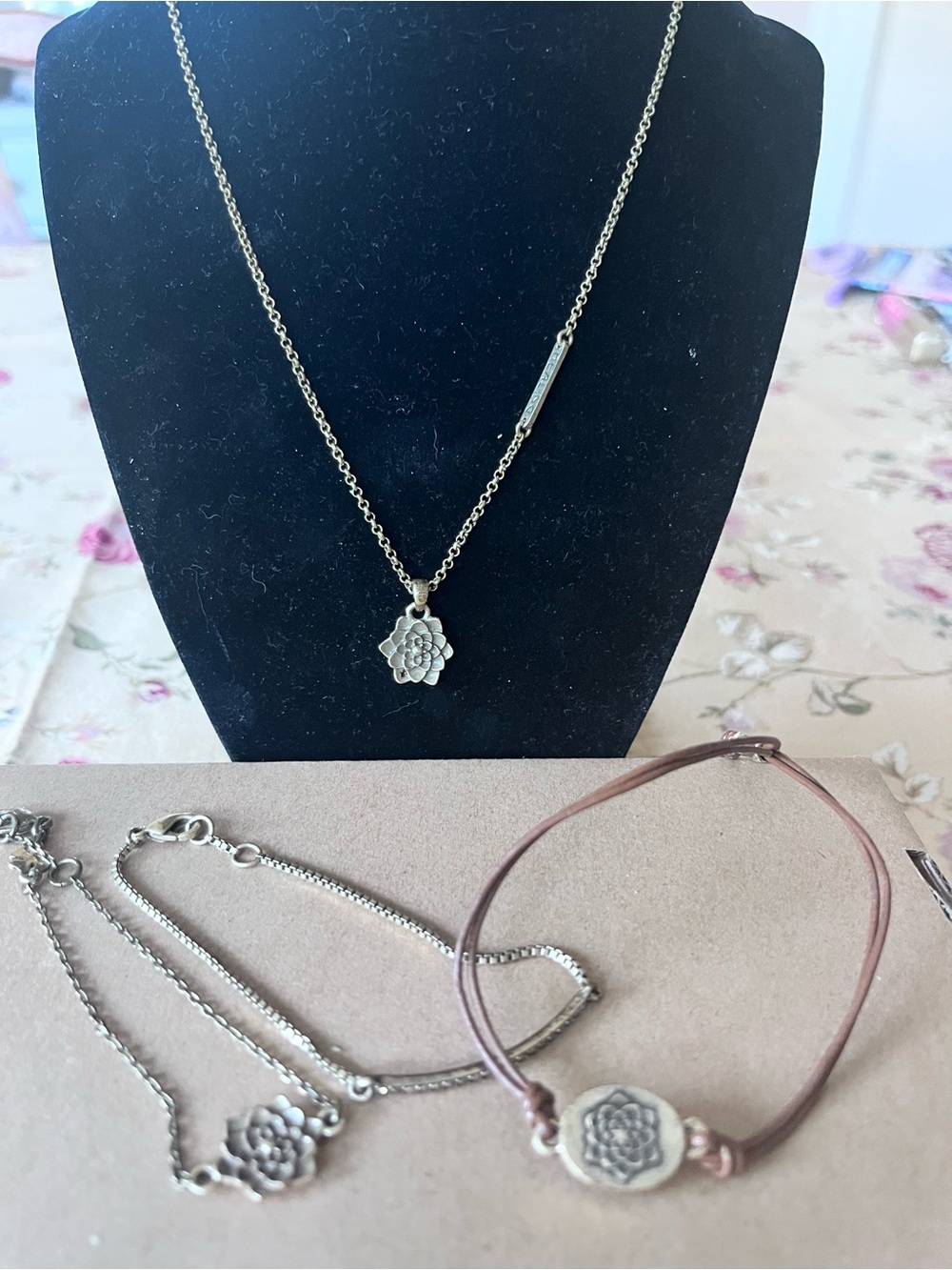 Lucky Brand: Necklace/Bracelets Set Lotus Flower Healing Theme